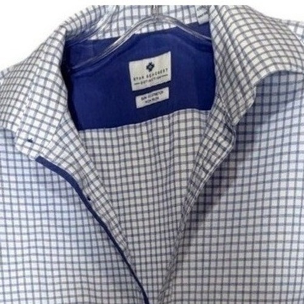 Mens 15.5 Dress Shirt‎ Ryan Seacrest Distinction Slim Fit Stretch 32/33